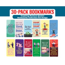 Creanoso Inspiring Business Quotes Bookmarks (5-Sets X 6 Cards) – Daily Inspirational Card Set – Interesting Book Page Clippers – Great Gifts for Adults and Professionals