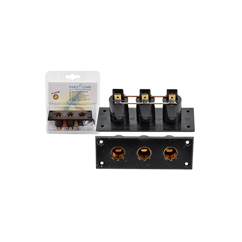 Pro Car 3 Socket Black