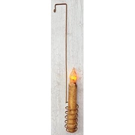 Rusty Spiral Wire Door Mount Taper Candle Holder Country Primitive Décor