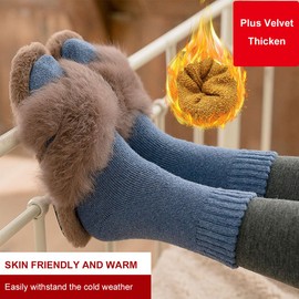 Butyeak Thick Knitted Socks, Thermal Socks Women, 5 Pairs Thick Hiking Socks, Warm Socks Women, Colourful Knitted Socks, Warm Winter Socks, Wool Socks, Warm Gifts for Women and Girls, Polychromatic