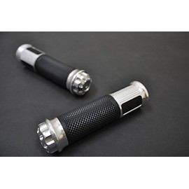 ALCAN HANDS G00058D Anex Grip (Integrated Bar End) Aluminum + Rubber Silver Handle Diameter φ22.2