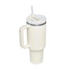 40oz Stainless Steel Tumbler with Straw (Cream)