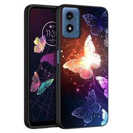 GUAGUA for Moto G 5G 2024 Case Glow in The Dark, Moto G Play 2024 5G Case, Cute Black Butterfly Noctilucent Luminous Shockproof Protective Case for Moto G 5G 2024/Moto G Play 5G 2024 6.6", Black