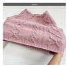 MLP023 PI Women's Stylish Solid Braid Warm Fluffy Stretch Knit