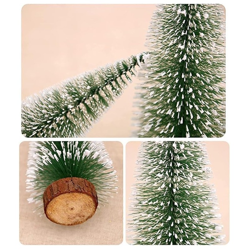 Genérico 5 Pino Arbol Miniatura Adorno Navidad Artificial Mini 15cm