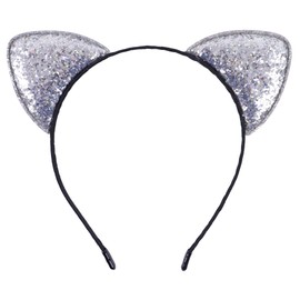 Bonnie Z. Leonardo Glitter Cat Ears Headband Grey Dazzle Cat Ears Headband
