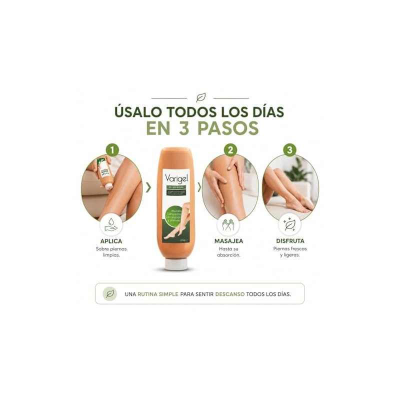 Varigel 225gr Gel Piernas Cansadas Varices Mala Circulación Arañitas