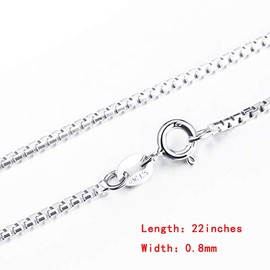 BFISH JEWELRY 925 Sterling Silver Designer Chain 0.8MM Delicate Italian Box Chain - Super Thin & Strong Lovely Necklaces