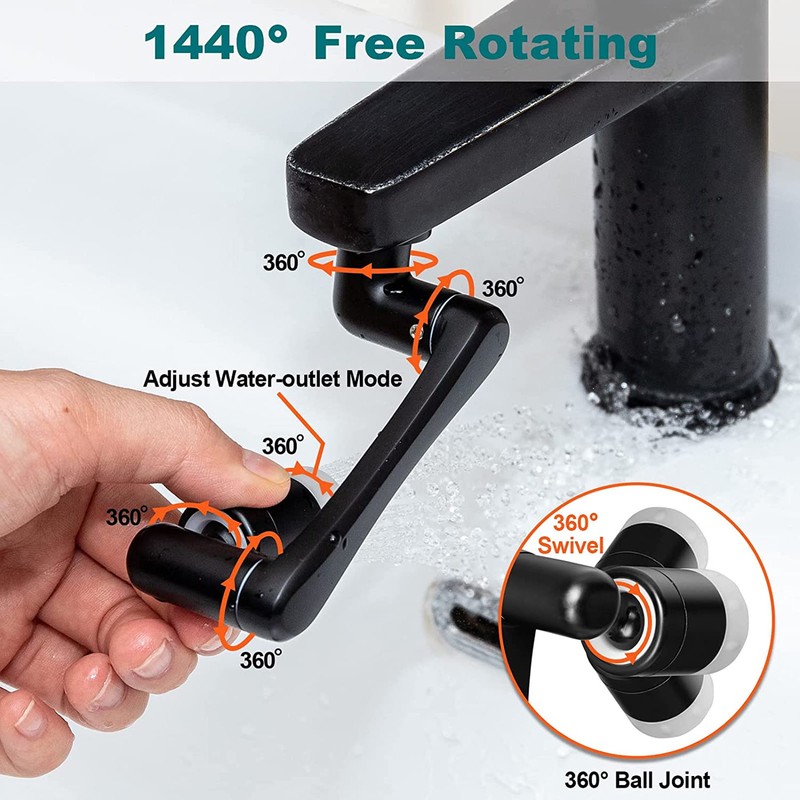 2 Set Faucet Extender 1080° Rotating Tap Extender Robotic Arm