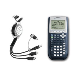 Multi Charging USB C Cable 6in1 Retractable Power Charger Cord Adapter for Texas Instruments TI-84 Plus, TI-84 Plus C Silver Edition, TI 89 Titanium TI Nspire CX TI Nspire CX CAS Graphing Calculator