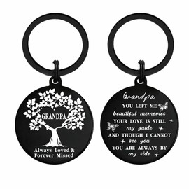 Grandpa Memorial Gifts- Bereavement Keychain for Loss of Grandfather Sympathy Grieving Remembrance in Heaven Keepsake