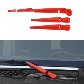 RAZPOY JK Windshield Wiper Blade Trim, 3PCS Front & Rear Window Wiper Blades Cover Compatible with Jeep Wrangler JK JKU 2007-2017, Red
