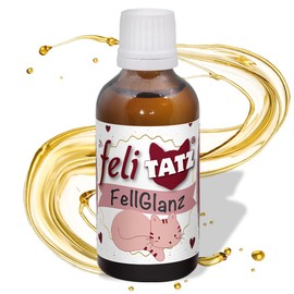 cdVet Naturprodukte feliTATZ FellGlanz 50 ml - Katze - Omega-3 + Omega-6 Fettsäuren - Quelle signifikanter Vitalstoffe + Öle - Unterstützt beim Fellwechsel - Pflanzenöle in Bio-Qualität -