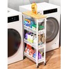 OKZEST Utility Slim Storage Cart, 4 Tier Small Rolling Kitchen
