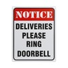 Deliveries Please Ring Doorbell Sign Reflective Signs 8 X 10