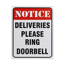 Deliveries Please Ring Doorbell Sign Reflective Signs 8 X 10 inch Rust Free 40 Mil Aluminum Sign UV Protected