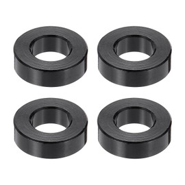 PATIKIL 4pcs M5 Aluminium Spacers, 3/16" ID x 3/8" OD Round Standoff Spacer, Unthreaded Metal Spacers for 3/16" M5 Screws Bolts, Black 1/8" Length