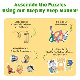 STEM Robotics Kit Electronic Science Projects Experiments 5 Set for Kids Ages 8-12 6-8 STEM Toys for Boys DIY Engineering Build Robot Building Kits for Girls Boy 6 7 8 9 10 11 12+ Year Old Gift Ideas