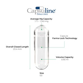Capsuline Chlorophyll Colored Size 00 Empty Vegan Capsules - 1000 Count - Empty Veggie Pill Capsules - DIY Vegetable Capsule Filling - Empty Caps - Kosher Non-GMO Certified (Green)
