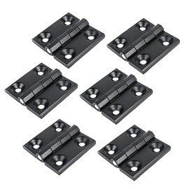 Bisagra de aleación de zinc negra para muebles, bisagra para puerta de armario eléctrico, 50 x 50 mm (6 unidades)