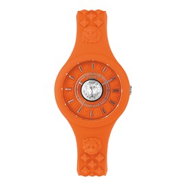 Versus Versace Fire Island Lion Collection Luxury Womens Watch Timepieces with a Orange Strap, Case and Dial