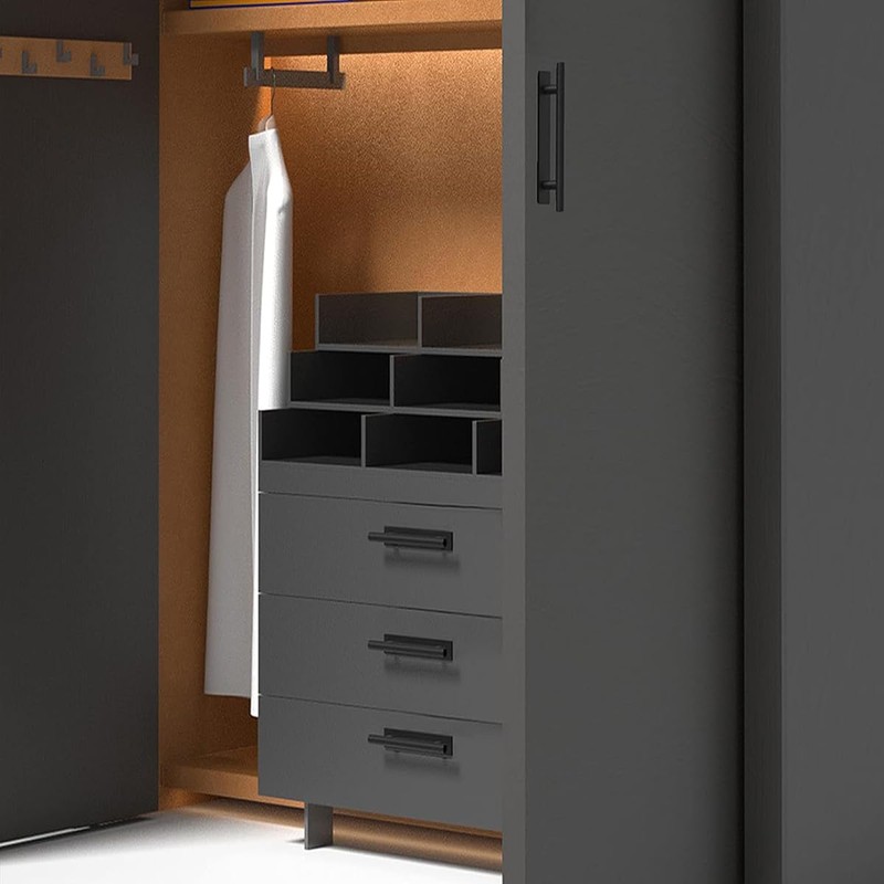 kwa heri Self-Stick Push Pull Helper Black Hidden Cabinet Handles