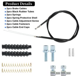 14Pcs Brake Cable Drive Rollator Replacement Parts, Drive Rollator Replacement Parts with 45 Inch Brake Cable, Universal Cable Drive Walker Parts for Folding Wheelchair Rollator
