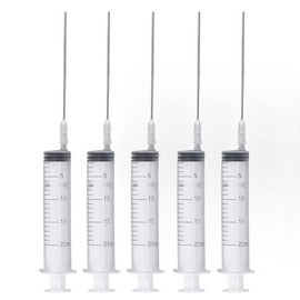 Kit de Recarga de Tinta para Impresora 5 Jeringas de 20ml con Agujas Planas Herramienta para Oficina y Hogar con Cartuchos de Inyección
