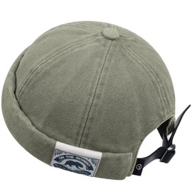 Clakllie Urban Street Brimless Hats Sailor Fisherman Leon Hat Daily Skull Docker Beanie Cap Retro Landlord Hat,Green