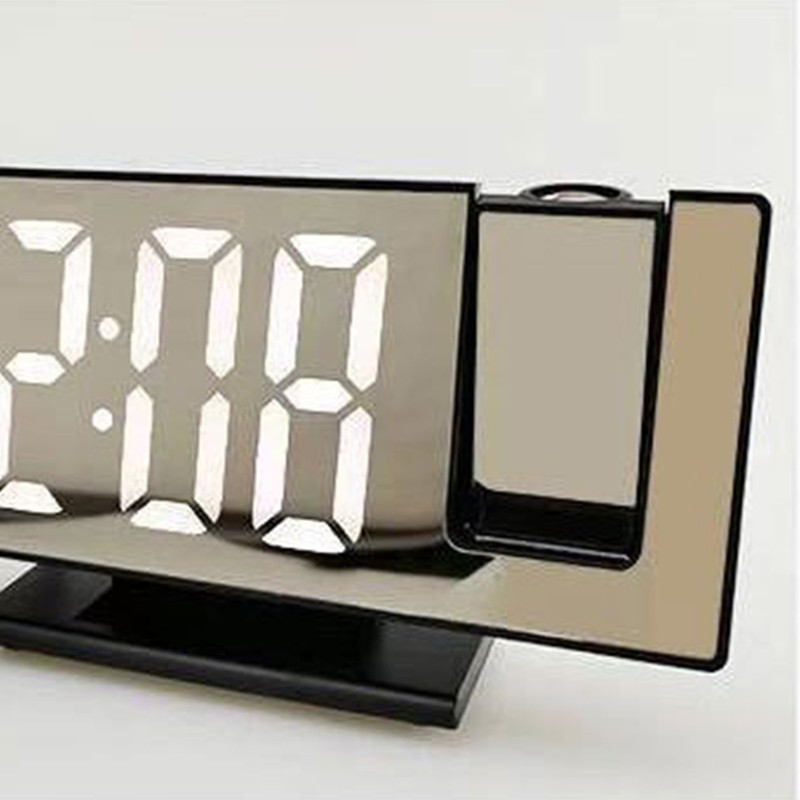 Projection Alarm Clock Large Screen ABS Mirror Surface LED Based