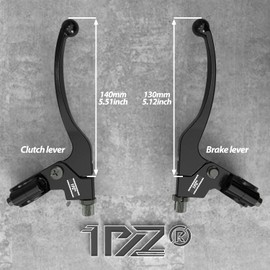 1PZ JP2-CL7 Motorcycle Brake and Clutch Handleset 7/8" 22mm Aluminum Durable Front Brake Handle and Left Right Handle, Black, Replacement for Harley Motorcycles, Off-Road Bikes, ATVs, Motorcycles