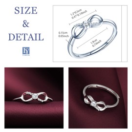 Yumilok Women's Infinity Ring Cubic Zirconia Wedding Engagement Ring Friendship Ring Lifestyle Ring 925 Sterling Silver, Sterling Silver Sterling silver Zirconia, Cubic Zirconia