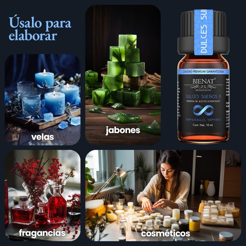 BIENAT AROMATERAPIA Aceite Esencial Dulces Sueños II (Lavanda, Bergamota y