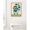 Kate and Laurel Mid Century Modern Lion in Bathtub Framed