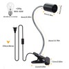 FEYAIM Clip Desk Lamp Socket 2 Pack Flexible Gooseneck Lamp