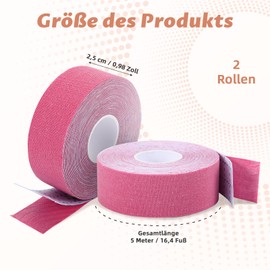 2 Rolls Face Lifting Tape Skin Colours, Face Tape Lifting Face, 2.5 cm x 5 m Facelifting Face Tape Against Wrinkles for Firming and Firming the Skin (Pink)