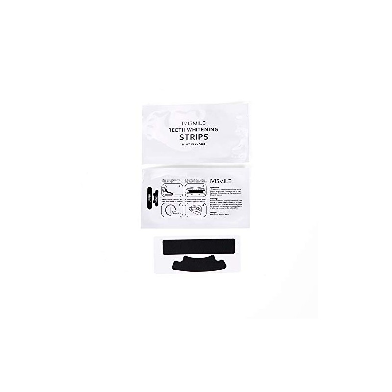 IVISMILE Charcoal Teeth Whitening Strips Non Peroxide Mint Flavour 28