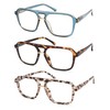 AMOMOMA 3 Pack Trendy Aviator Reading Glasses for Women Men
