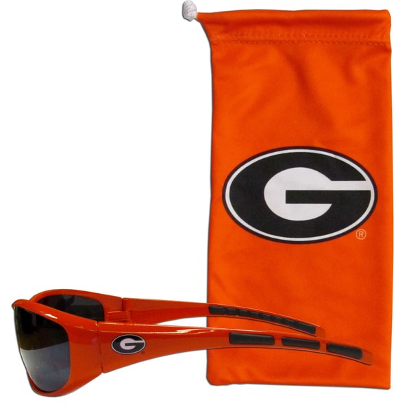 NCAA Georgia Bulldogs Adult Sunglass and Bag Set, Red