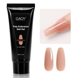 GAOY Poly Gel, 60g Nail Extension Gel, Natural Nude Builder Enhancement for Beginner & Professional Nail Art Salon DIY at Home