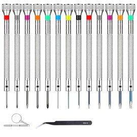 13PCS Professional Watch Screwdriver Set, BEBEEPOO Micro Precision Screwdriver Set，Micro Precision Eyeglasses Repair set， 0.6-2.0mm, Jewelry Work,Computer Phone Small Tools