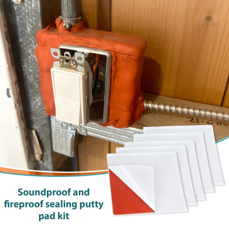 5Pcs Fire Putty Electrical Pads, 7”x7” Fire Barrier Pad, Acoustic