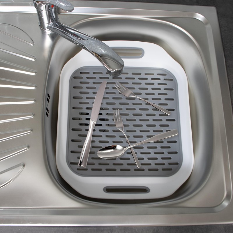 com-four® Sink Insert with Handles, Insert for the Sink, Square