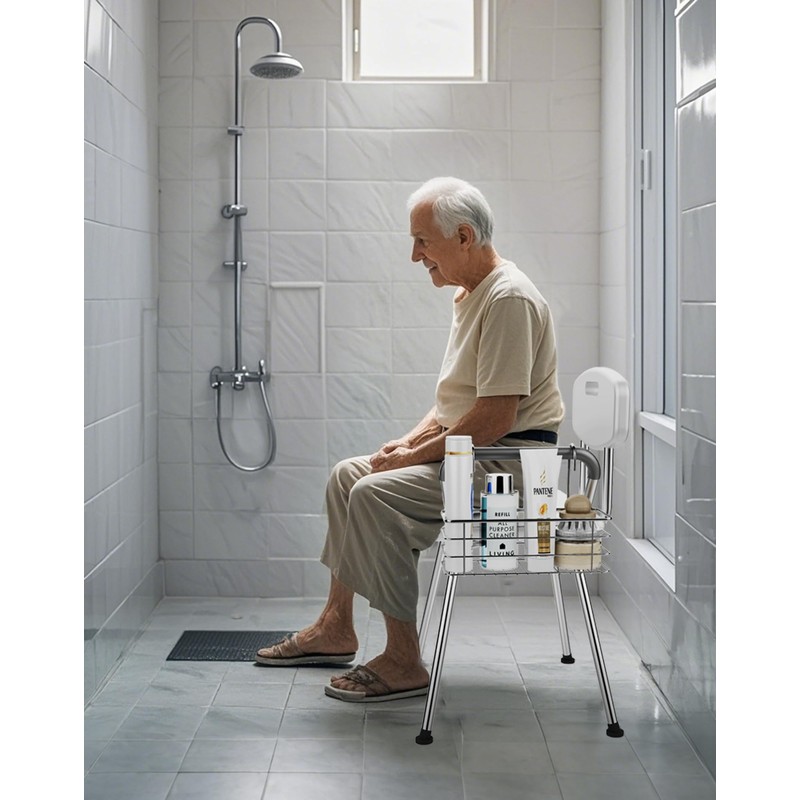 QIHS, Bathroom Shower Organizer, Chair Upper Hanging Shelf, 304 Stainless
