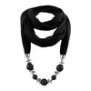 FakeFace Women Beads Pendant Chiffon Scarf Vintage Ethnic Neckerchief Shawl