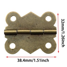 KKUANG 12PCS 38.4x32mm Metal Butterfly Hinges with Screws Suitable for Furniture/Crafts/Cabinet/Jewellery Case/Small Wooden Box