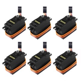 AEDIKO 6pcs MG995 Servo Motor Control 180 Angle Metal Gear Servo Digital High Speed Torque Servo Motor
