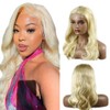 Weeybay 4x4 HD Transparent Lace Front Wigs #613 Blonde Body