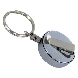 PR-METALREEL Key Reel with Clip, Small Key Ring, Keyring, Keychain, Cord, Fishing, Camping, Outdoors, Stretchable, Stretchable