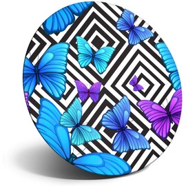 Destination Vinyl ltd Magnet for Refrigerator, Fridge - Pretty Blue Purple Butterfly Insects Cute for Office, Cabinet and Whiteboard, Magnetic Stickers, 8661